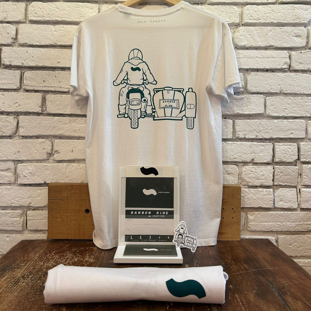 Coffret Barber Side - t-shirt, bon cadeau, sticker offert pour un style parfait !